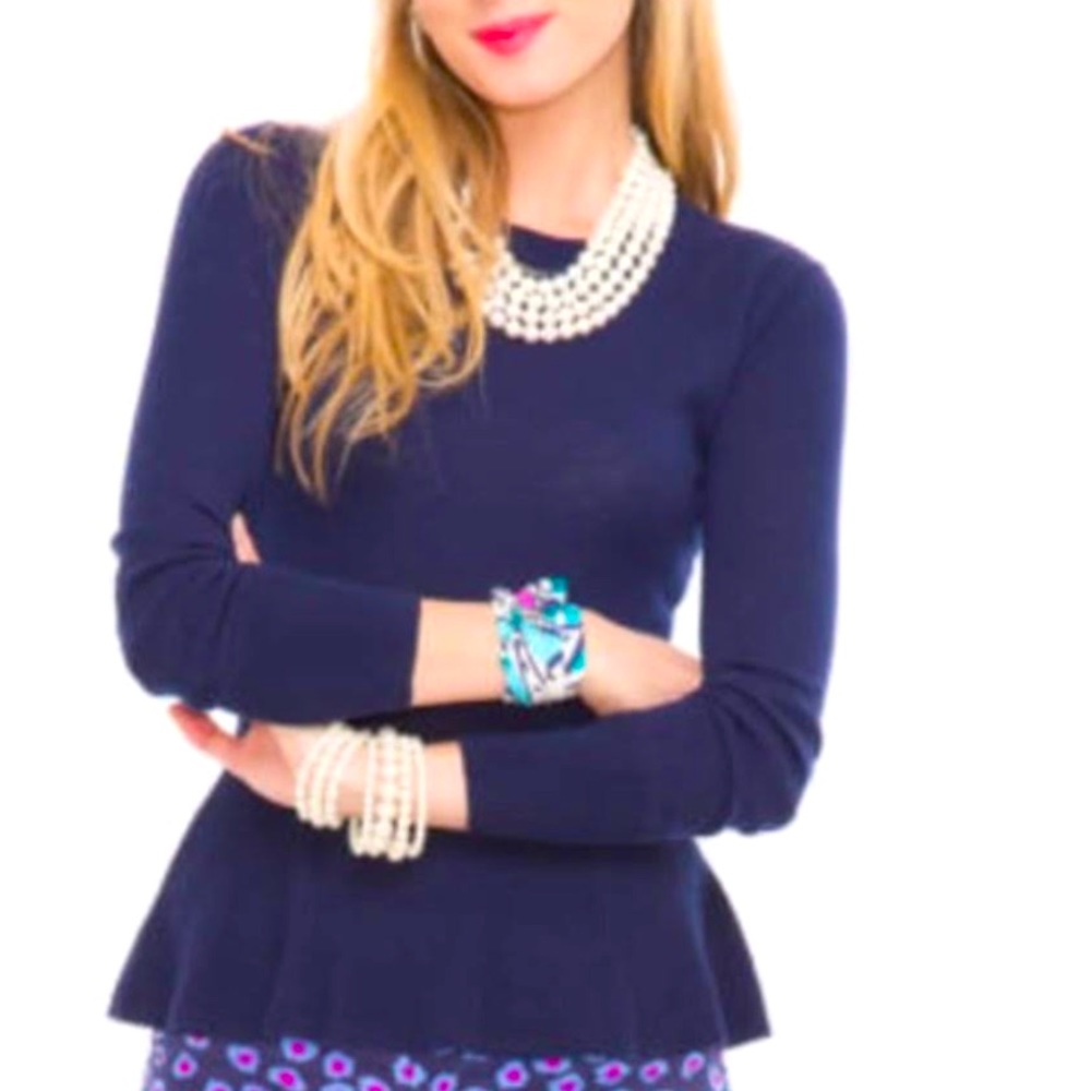 Lilly Pulitzer Aurora Peplum button back Long Sleeve